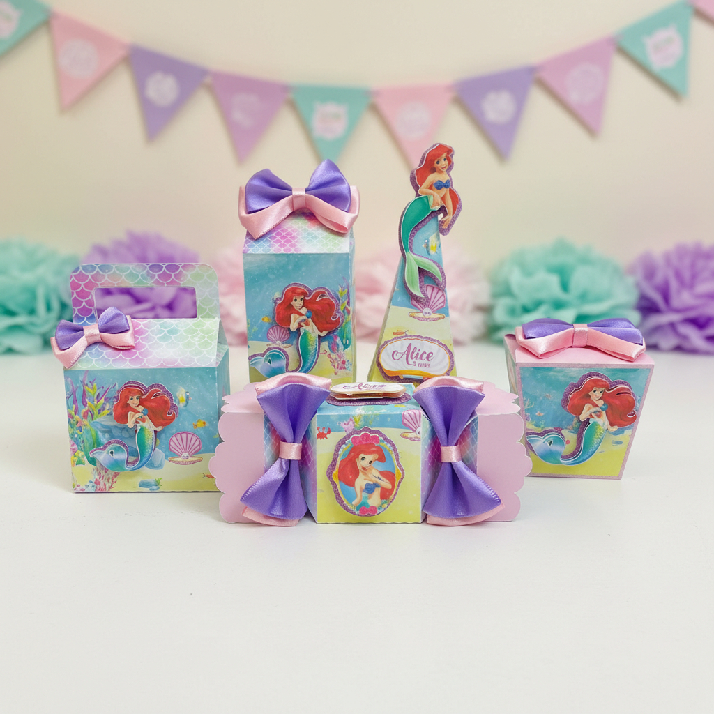 Kit Festa A Pequena Sereia PRÉ MONTADO Personalizado | Lembrancinhas | Festa Infantil | Aniversário