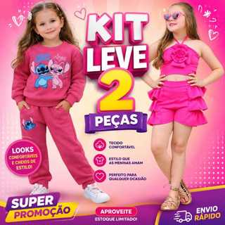 Kit 2 Conjuntos Infantil Menina ❤️ Roupa Feminina Moderna Confortável 2 anos