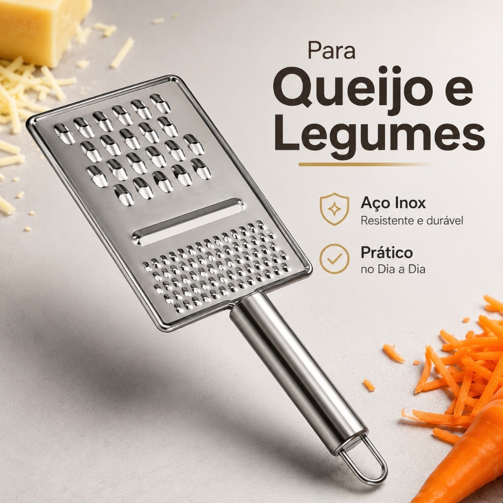Ralador de Queijo Inox Ralador de Legumes Manual Ralador Manual de Cozinha Multiuso com Cabo