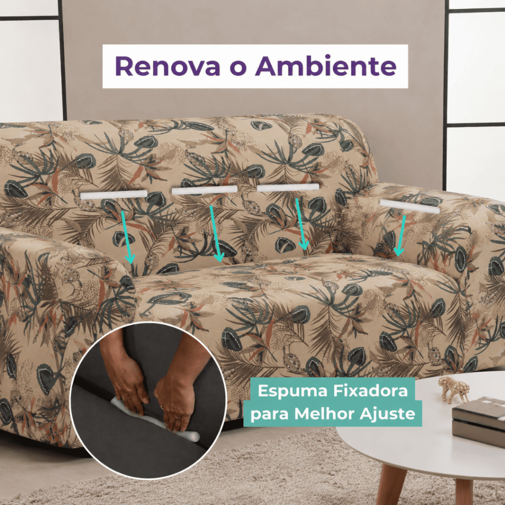 Detalhes do Kit Capa De Sofá Elastex Premium Várias Cores 2+3 Lugares Luxo