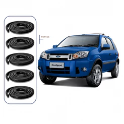 Kit 4 Borrachas Porta e 1 Mala EcoSport 2003 a 2012 Premium Completo