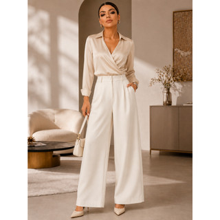 Calça Pantalona Alfaiataria Premium | Cintura Alta | Tecido Encorpado | Elegante e Versátil para o Inverno