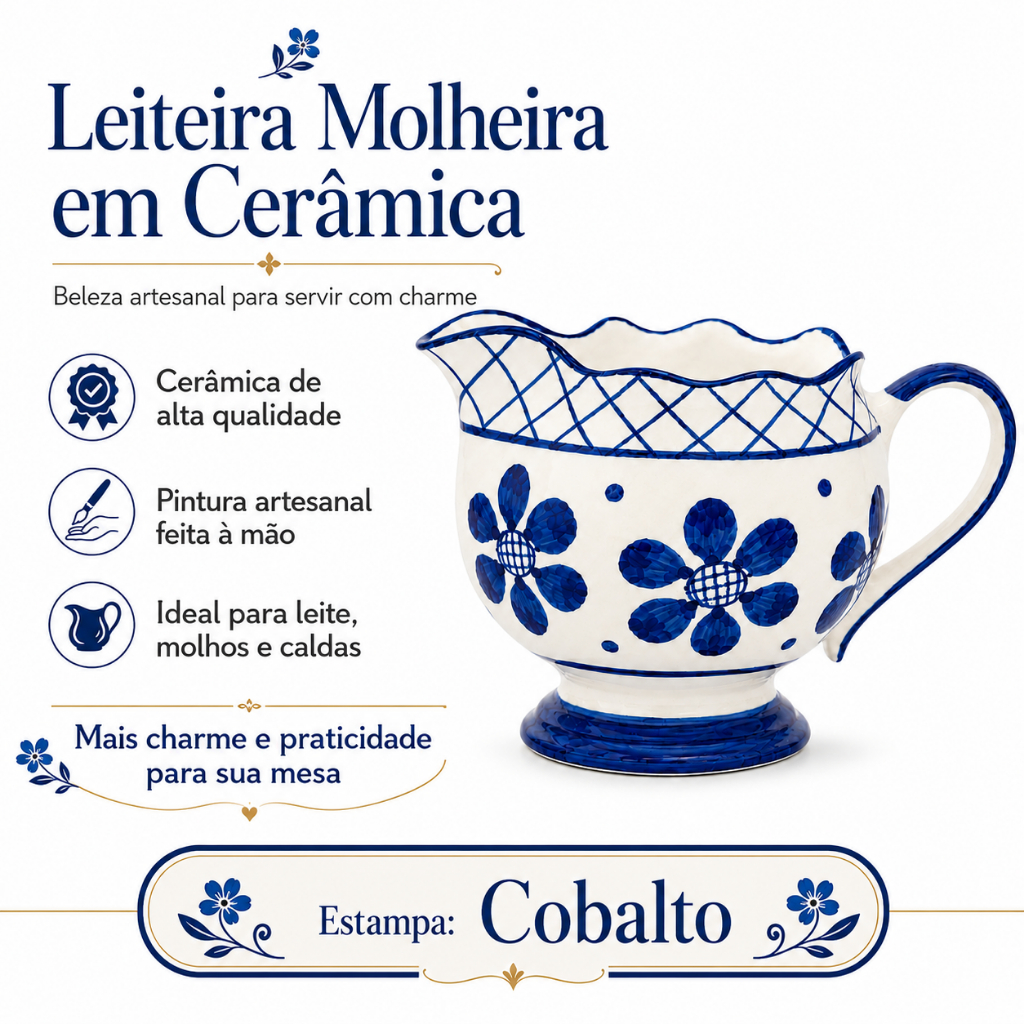 Leiteira Molheira Cerâmica Artesanal Jarra Louça Mesa Posta Presente Cozinha Molhos Sopa Caldos Café