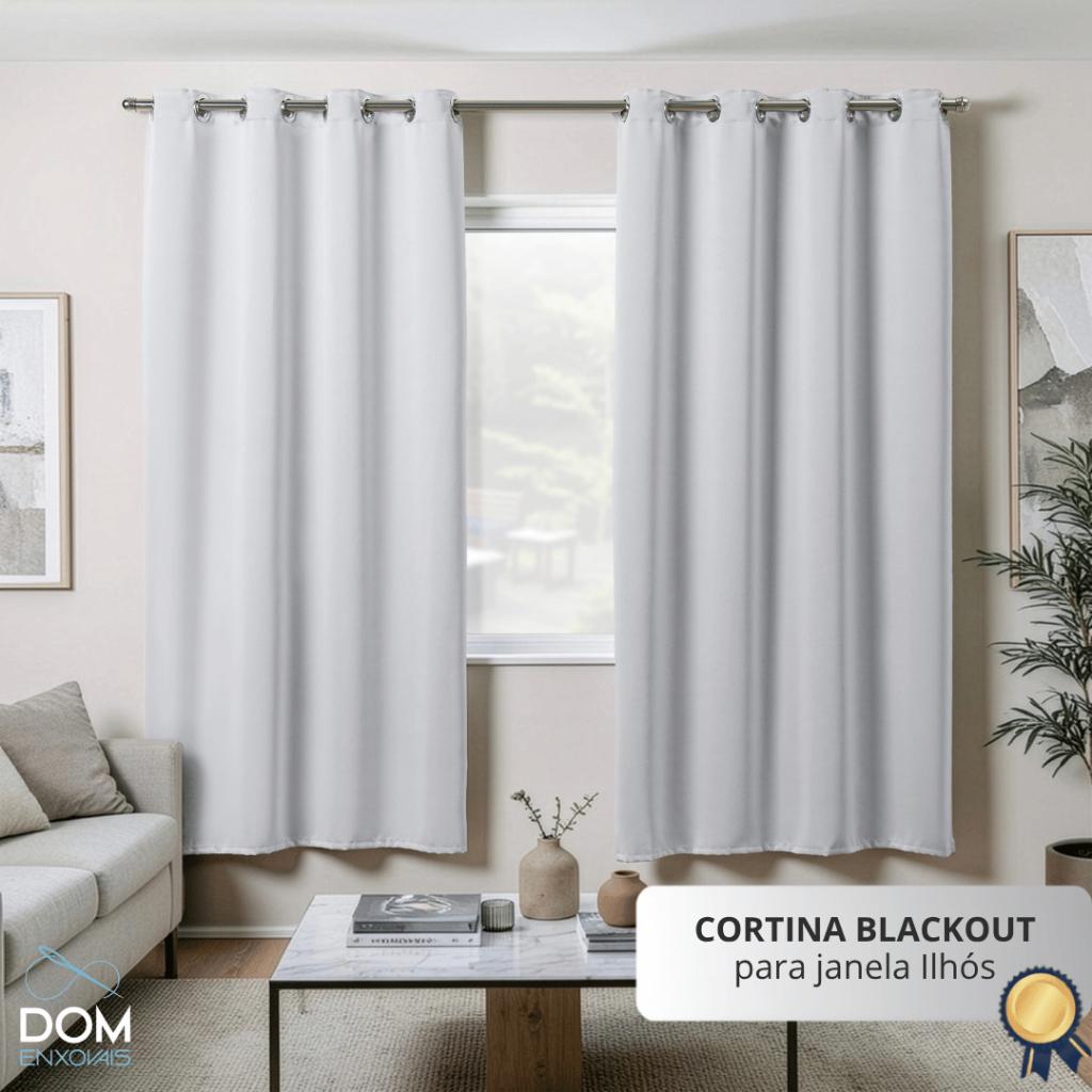 Cortina Blackout Premium 2,20m x 1,30m - Modelo para Varão/Ilhós - Corta LUz