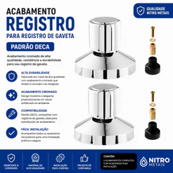 Kit 2 Acabamento Para Registro De Gaveta 1 1/2 Docol Deca Acabamento Registro Gaveta 50mm Docol Deca