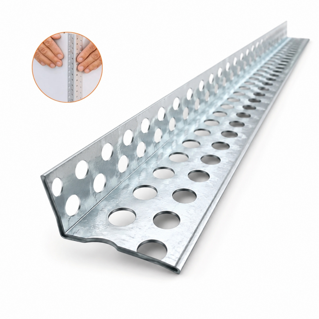 Cantoneira De Protecao Quinas Perfurada Drywall Aço Galvanizado Kit 30 metros
