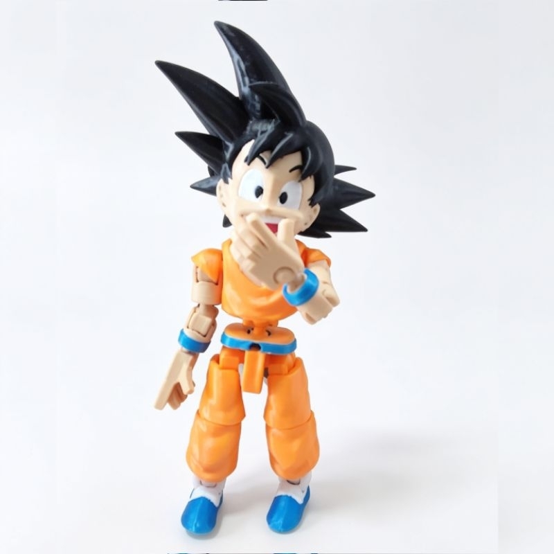 Boneco Dummy Articulado Kid Goku 14,5cm Dragon Ball Z Robô T13 De Encaixe Desmontável Action Figure Geek Montado