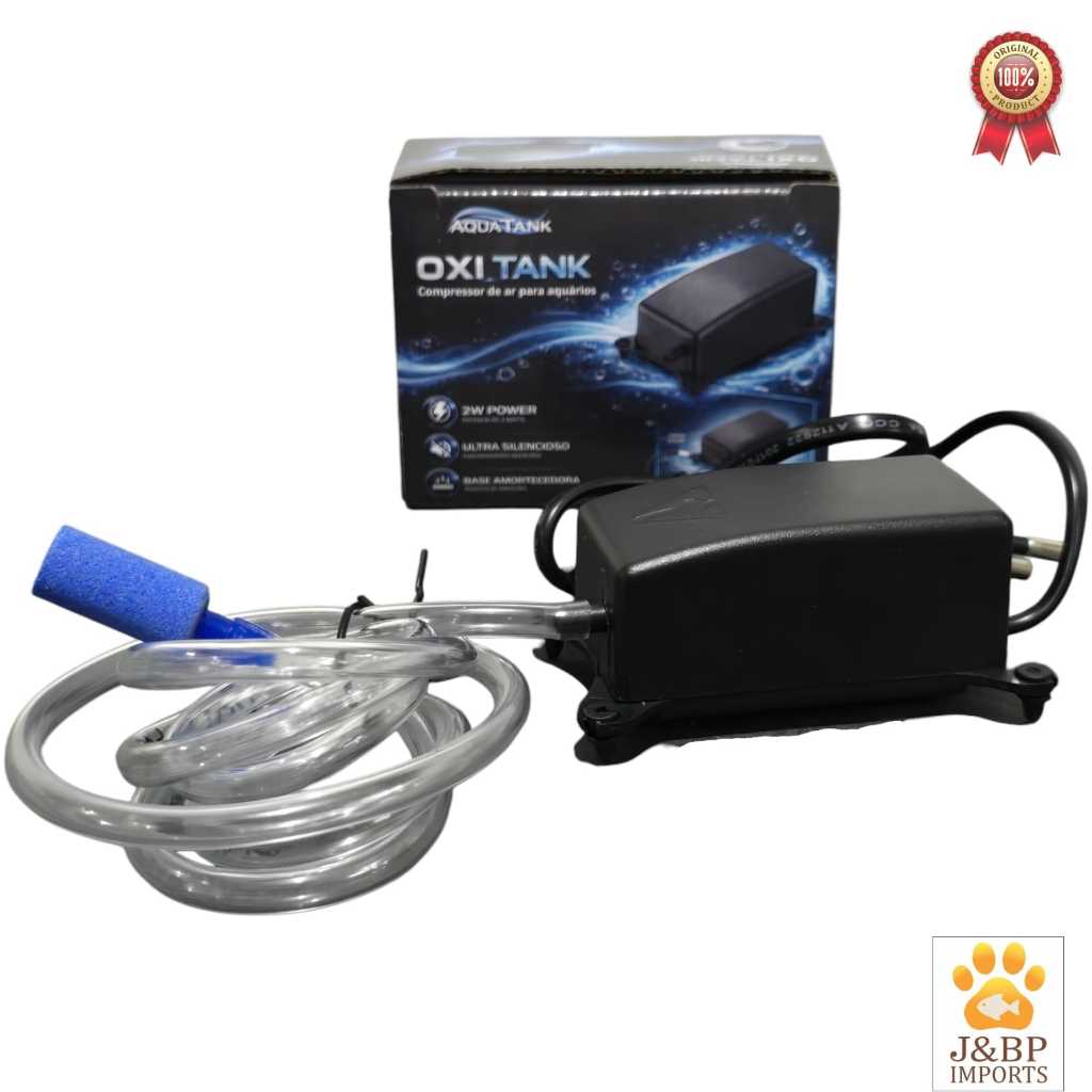 Oxigenador Para Aquário Compressor De Ar  Ultra Silencioso C/ Mangueira e Pedra Porosa Baixo consumo