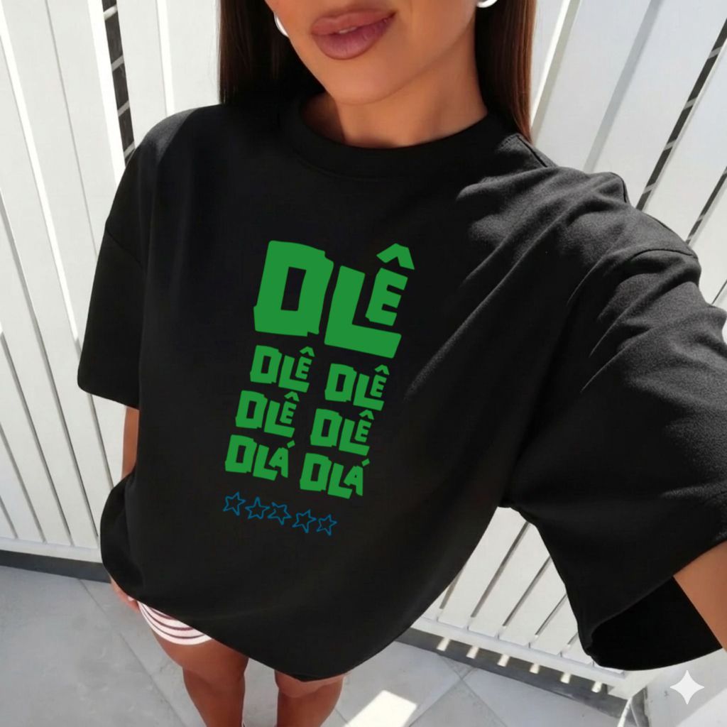 Camiseta tradicional camisa feminina100%algodão futebol brasilidades estilosa brasil o lê o lê o lá