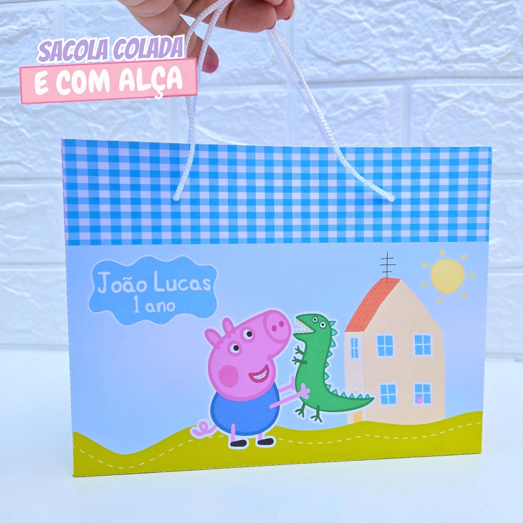 Sacolinha Personalizada George Pig | Sacolinha Surpresa | Lembrancinha de Festa | Aniversário