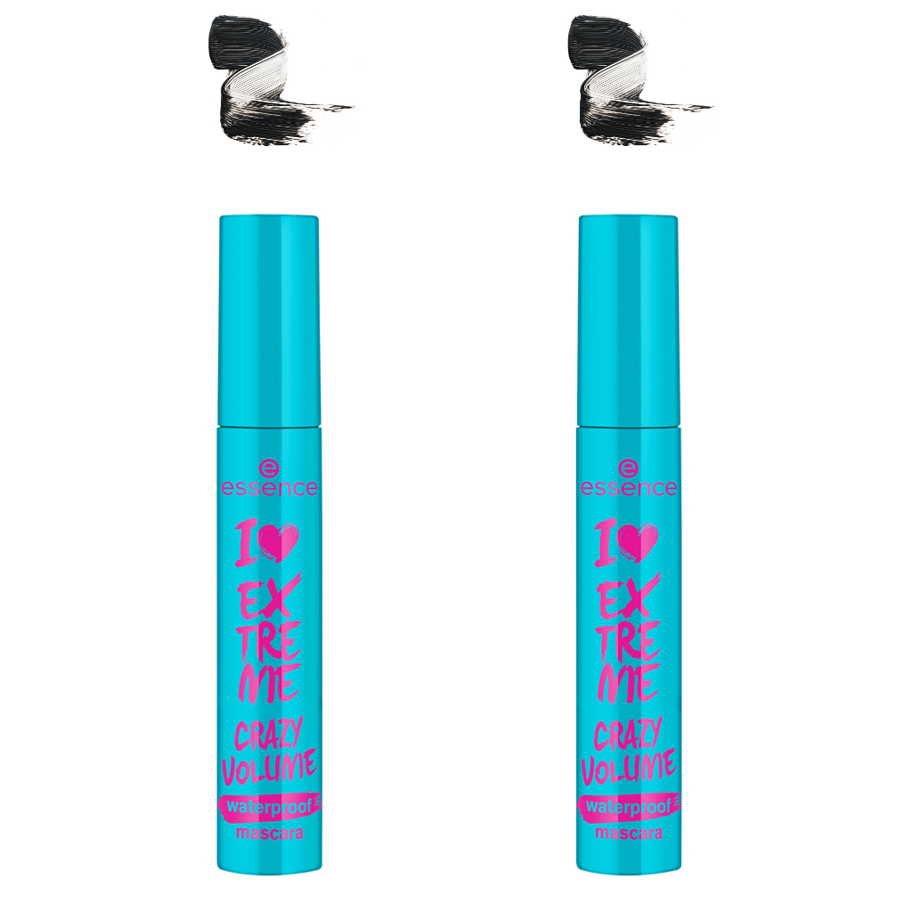 KIT dupla de Máscara de cílios Rimel I Love extreme Waterproof essence