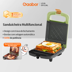Gaabor Sanduicheira Elétrica 2 em 1 Prensa Quente Antiaderente Fácil Limpeza Bivolt EH-M02A