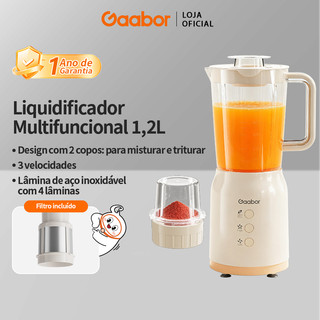 Gaabor Liquidificador Processador 3 Vasos Antiaderente Fácil Limpeza Bivolt JM-12E01A