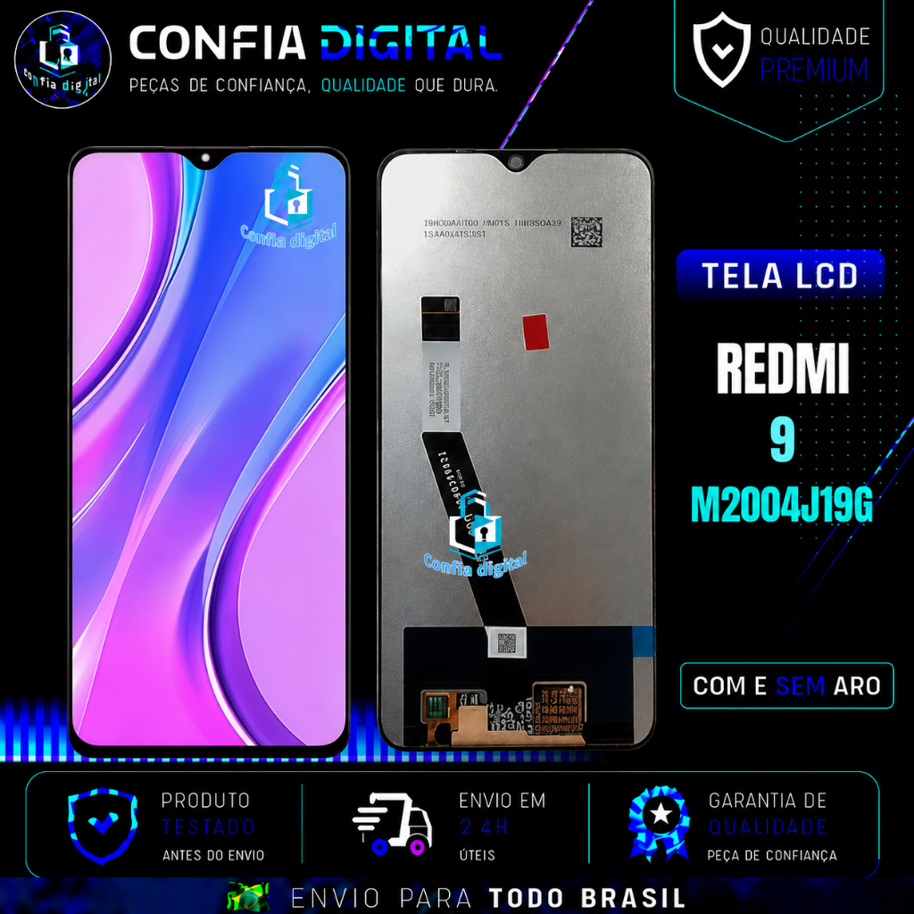 Tela Display Frontal Touch Redmi 9 M2004J19G Premium Envio Imediato