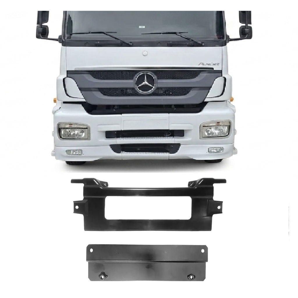 Kit União Acabamento + Suporte Placa Para-choque Mb Axor