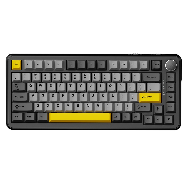 Teclado Mecânico Gamer AJAZZ AK820 Layout 75%, Switch Hot-Swap RGB, Conexão Tri-Modo para PC e Notebook