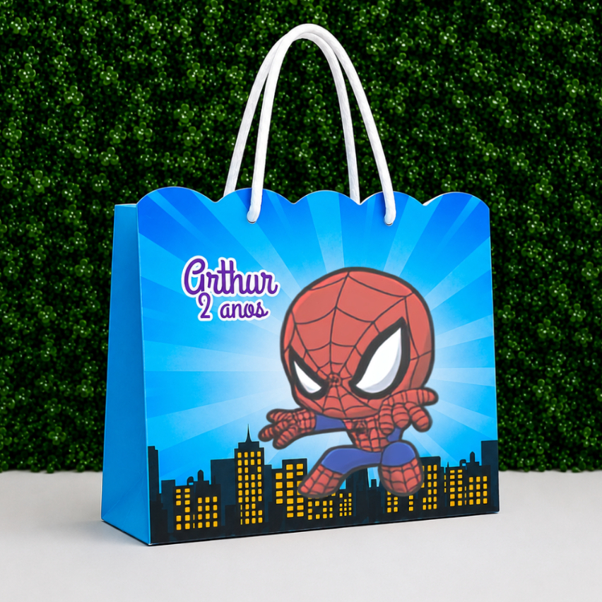 Sacolinha Personalizada Festa Homem Aranha Aniversário Infantil Lembrancinha Surpresa