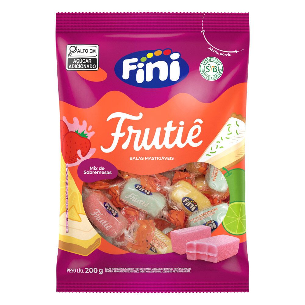 Balas Mastigáveis Frutiê Mix de Sobremesas 200g Fini