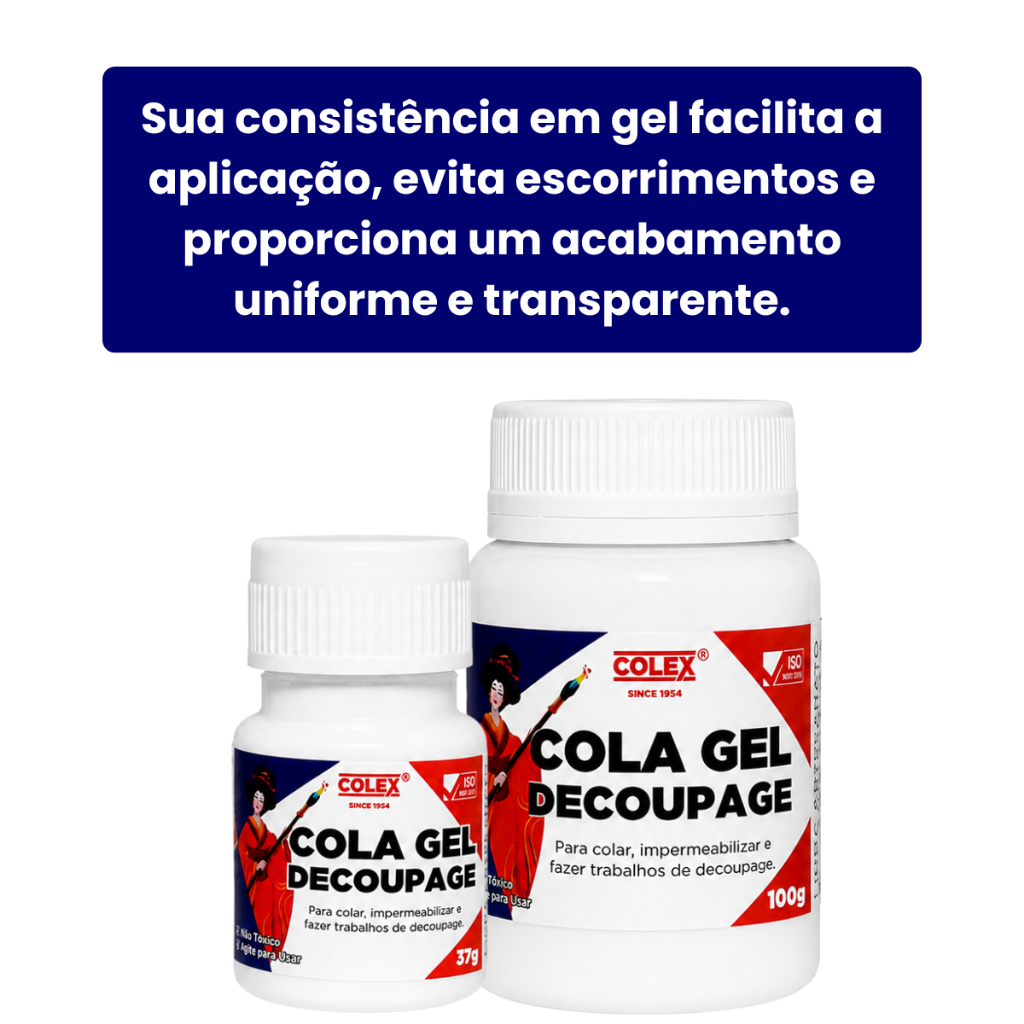 Cola Gel Decoupage - COLEX | 37g e 100g — imagem 2 de 2
