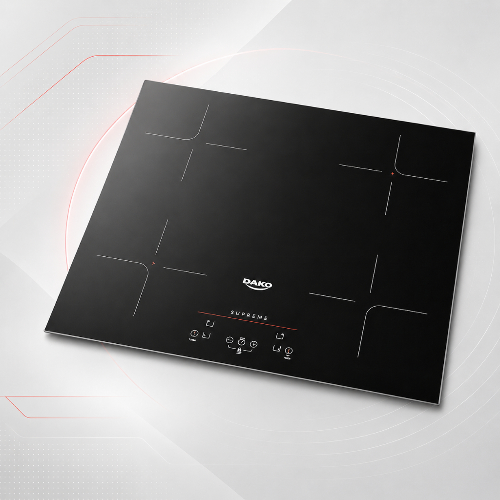 Cooktop de Indução 4 Bocas Preto Mesa de Vidro Dako Supreme 220v