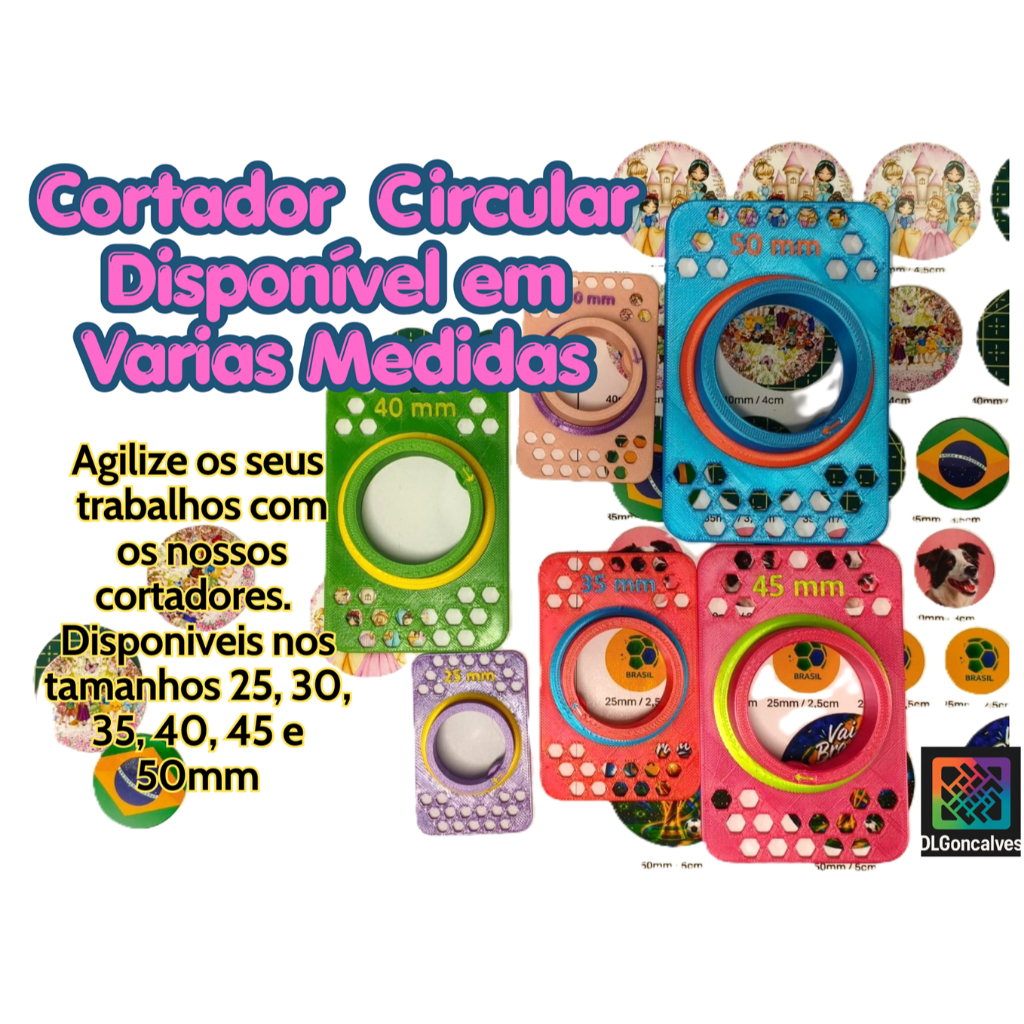 Cortador de Adesivos redondos, Tags, EVA de 1.5mm! Ótima ferramenta para cortes precisos e agilidade