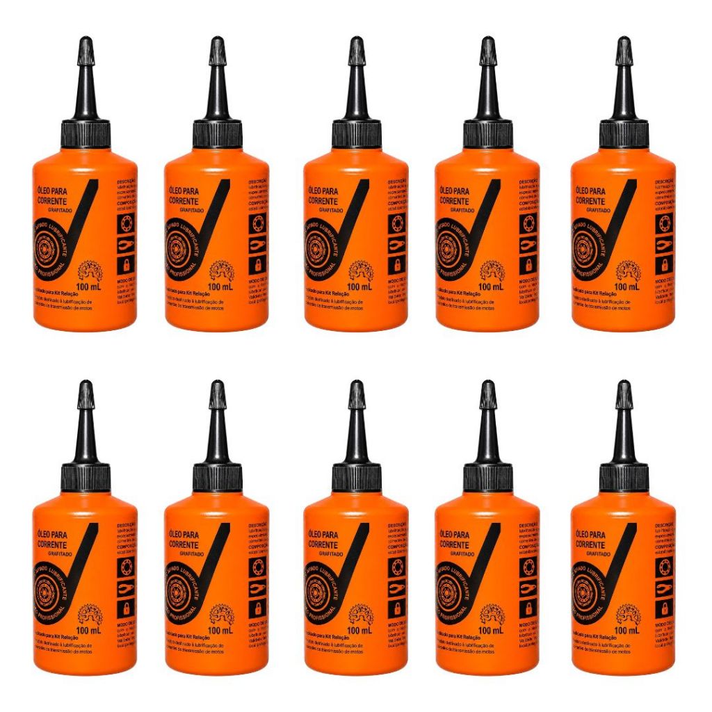 Kit 10x Oléo Grafitado Corrente Moto Bike Quadriciclo 100ML