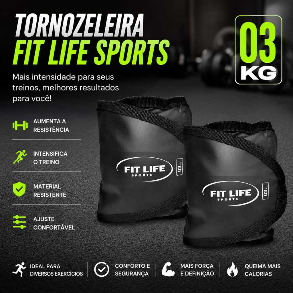 Caneleira e Tornozeleira de Peso 3kg