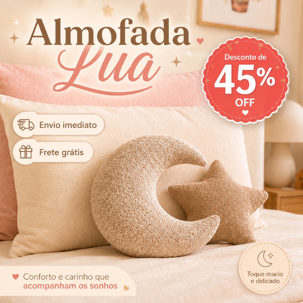 Almofada Infantil LUA - Almofada para quarto infantil