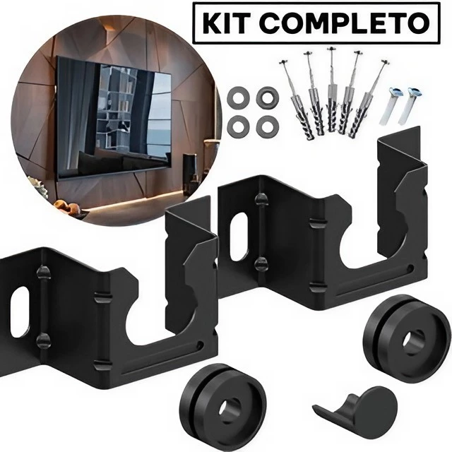 Suporte TV Monitor Fixo Universal PIX Parede Painel Smart TV LED LCD 4K 10 a 100 Polegadas