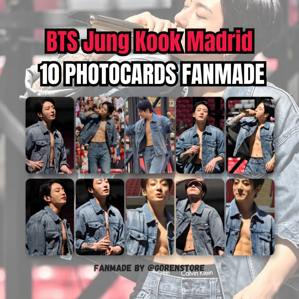 Photocards BTS Jung Kook Madrid 2026 Fanmade Kpop Bangtan