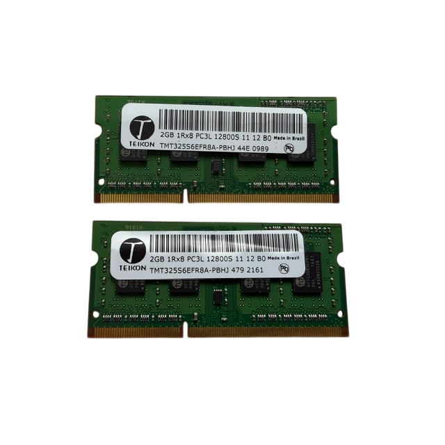 Kit memoria Notebook 4gb ddr3L PC3L 12800s 1.35v Teikon 1rx8 tmt325s6efr8a-pbhj 2 memoria de 2gb