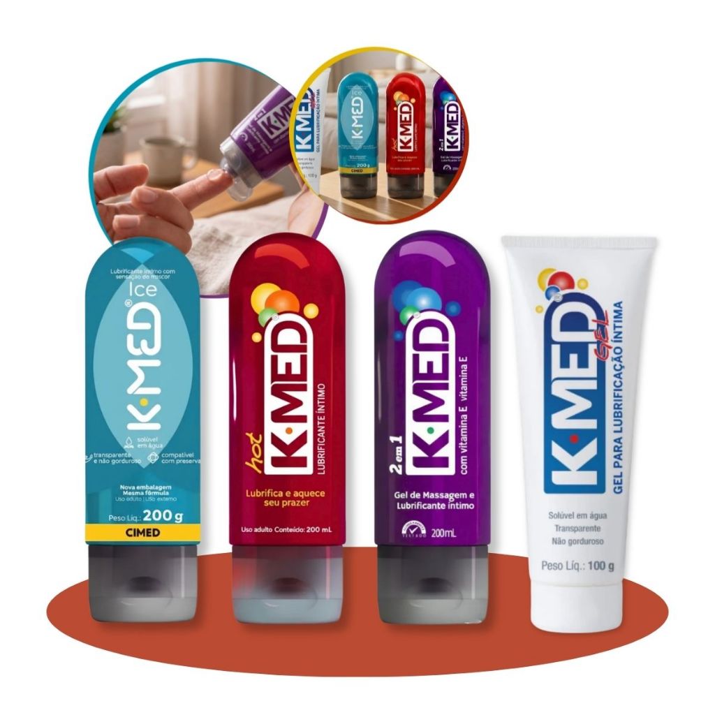 Gel Lubrificante Íntimo K-Med 2 em 1 Hot Ice 203g Sex Shop Preliminares Gel de Massagem Sem Cheiro