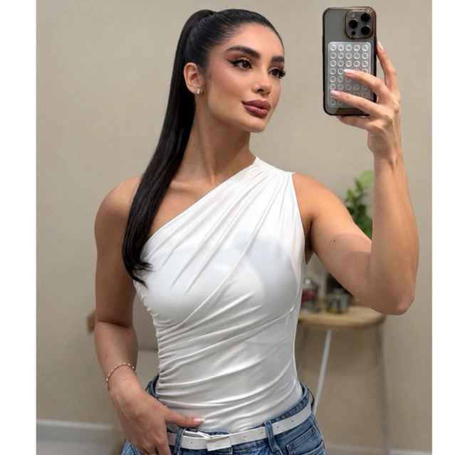 Body Feminino Um Ombro Só Modelador Premium | Suplex com Forro, Alta Elasticidade e Ajuste Perfeito