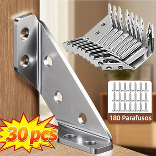 30pcs Conector de Canto Aço Inoxidável Cantoneira Junção de Canto Móveis de Madeira Universal Suporte Para Cantos