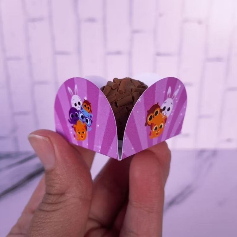 Forminhas para Docinhos Brigadeiro Doce Lembrancinhas Aniversário Bolofofos Rosa Menina