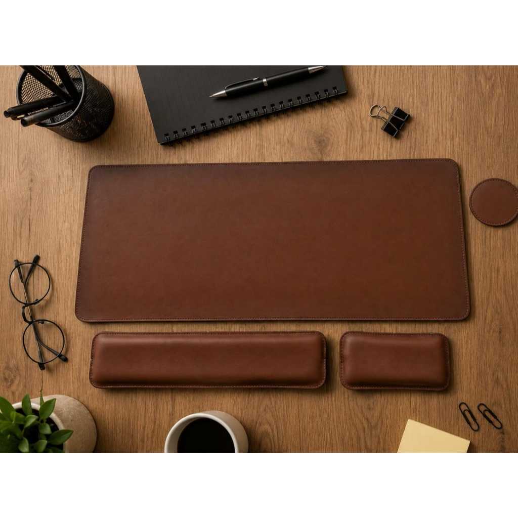 Kit Escritorio MOUSEPAD COURO ECOLÓGICO 70/30(4 PEÇAS)