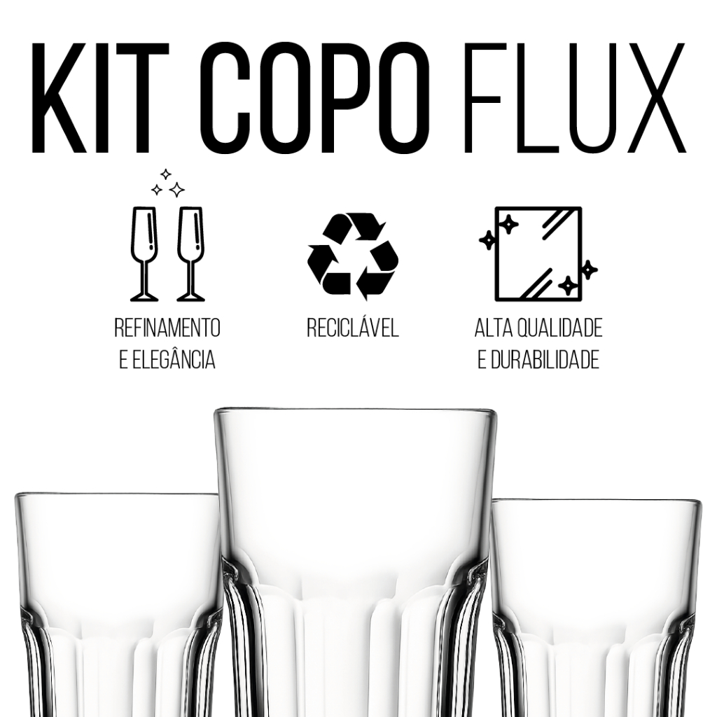 Kit Conjunto De Copos Vidro 360ml Copo De Vidro Resistente  Jogo De Copos Grosso escolha kit sua preferencia