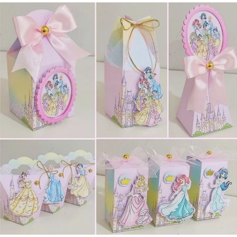Kit Festa Personalizado Princesas aquarela | Pegue e Monte | Caixinhas Personalizadas |Todos os Tema Lembrancinhas Festa