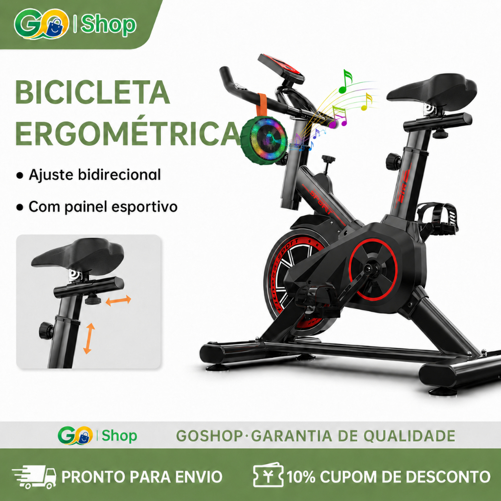 GOSHOP Bicicleta Bike Ergometrica Spinning Academia Fitness Profissional 120kg