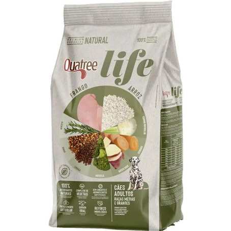 Quatree Premium Especialllife Adultos Raça Média E Grande Sabor Frango E Arroz 15 Kg