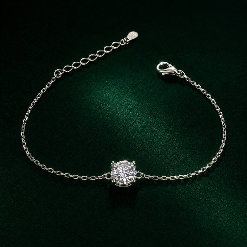 Pulseira Moissanite 7mm em Prata 925 Brilho Intenso e Sofisticação