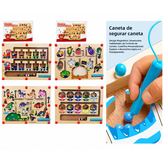 Montessori Jogos De Classificação De Cores Magnéticas Labirinto Placa Caneta Movendo Cont…