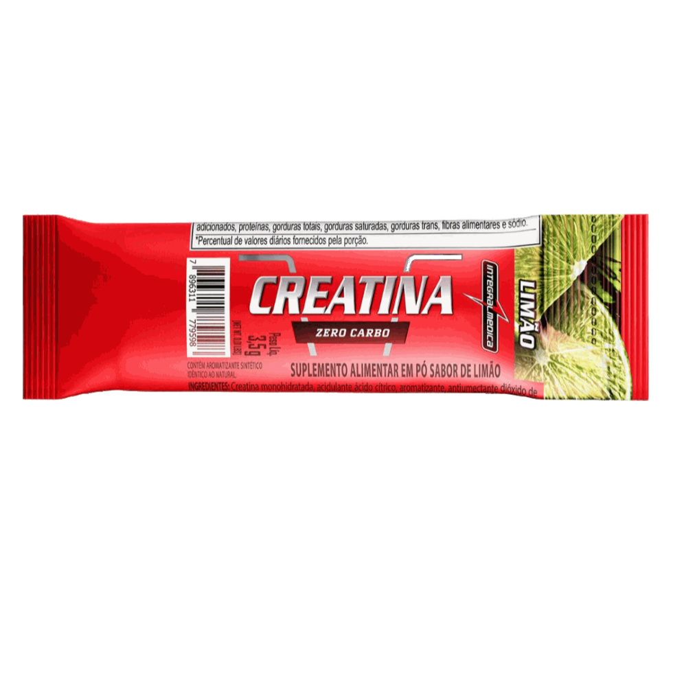 Creatina Hardcore Sachê (3,5g) - Limão ou morango