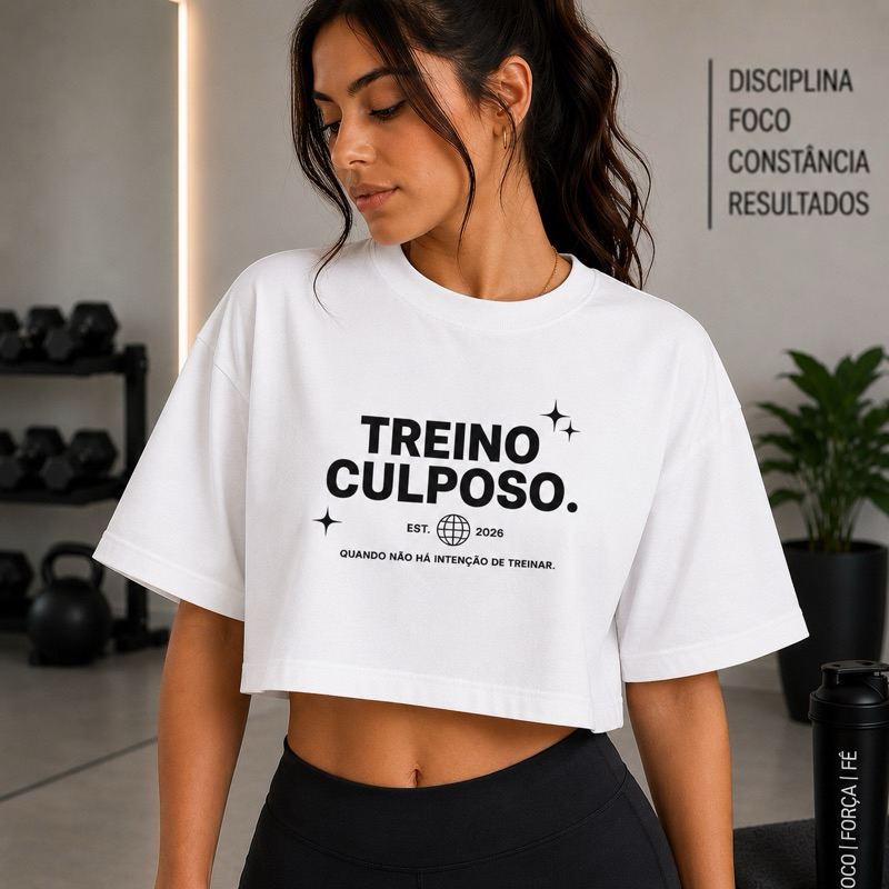 Camiseta  Estampada Cropped Oversized Femenino 100% Algodão Look Academia Treino Com Estilo e Conforto  Envio Imediato