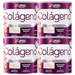 Kit 4x Colágeno Verisol Ácido Hialurônico Pote 200g Com Silício Orgânico e Biotina - Bodyaction