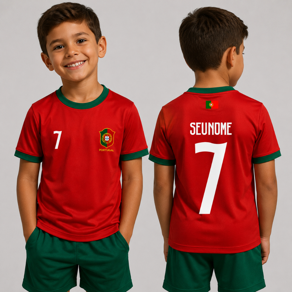 Camiseta Infantil Copa Do Mundo Seleções 2026 Portugal Argentina França Dry Fit Premium Kids