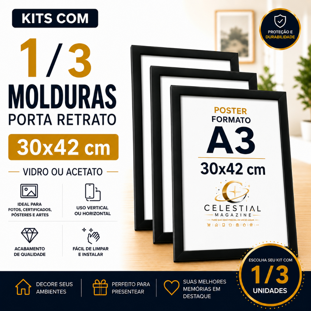 Moldura 30x42 cm - POSTER - Vidro ou Acetato