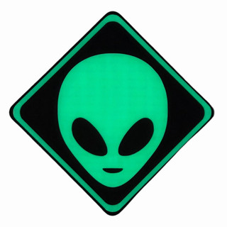 Placa Decorativa "Cabeça Alien " Brilha No Escuro Ecológica