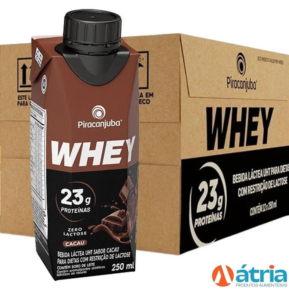 Kit 6~12 Bebida Láctea Pro Force Cacau 23g de Proteína 250ml Piracanjuba