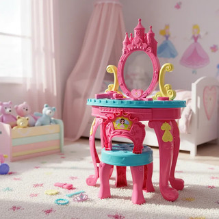 Penteadeira Infantil Princesa Rosa Com Acessórios e Banquinho Homeplay Super Oferta Envio Rapido